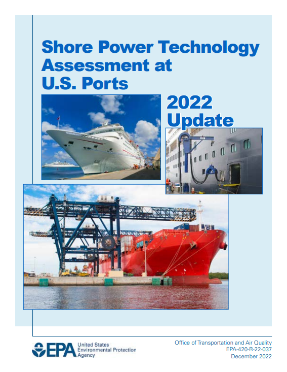 EPA Publishes Shore Power Technology Assessment at U.S. Ports 2022 Update